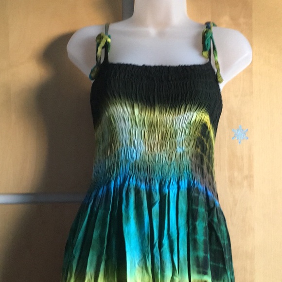 Hippie/Boho Free Size Tie-Dye Rayon Maxi Dress - Picture 2 of 5